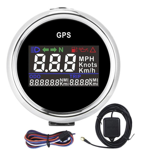 52mm Gps Velocímetro Lcd Medidor De Velocidad Odómetro Kil