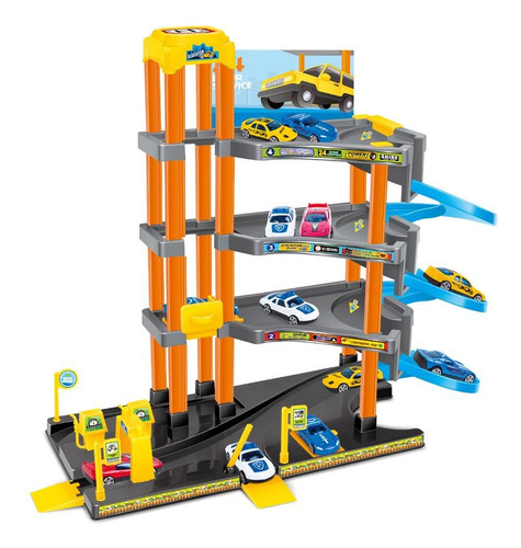 Set De Juego Parking Garage Con 4 Vehículos