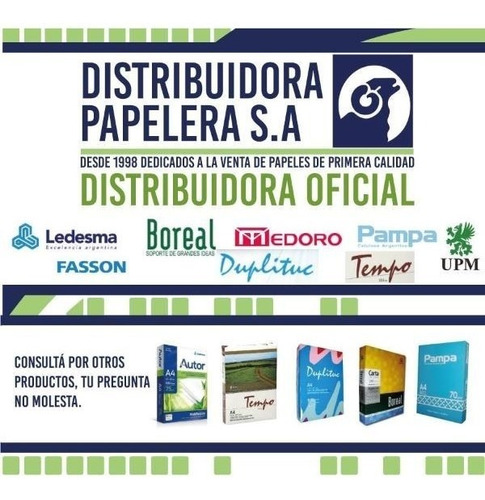 100 Hojas Papel Adhesivo 50x65 /80 Grs Obra Con Corte