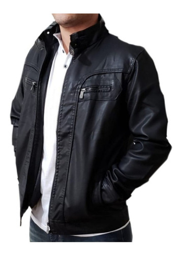 casaco de couro masculino motociclista