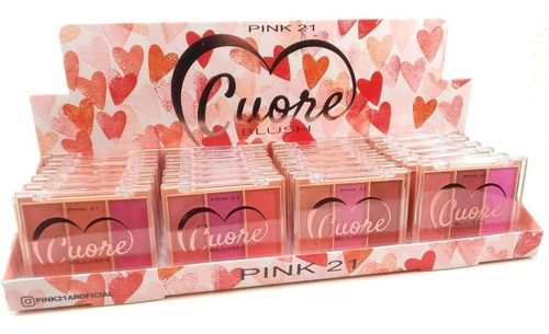 Rubor Cuore Blush Matte 3 En 1 Pink 21 Caja X 24 Unidades