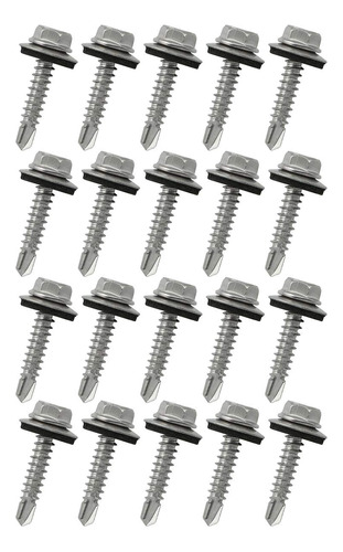 Pscco 20pcs # 10 X 1  Metal Roofing Tornillo Galvanizado Hex