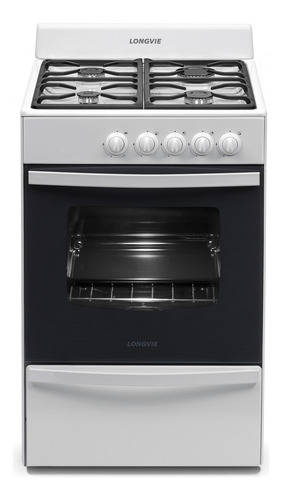Imagen 3 de 11 de Cocina A Gas Longvie 13231bf 56cm Blanca Cajón Parrilla