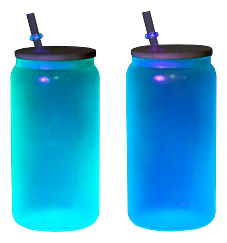 Vaso De Vidrio Botella Sublimable Fluorescente Brillo Con Ta