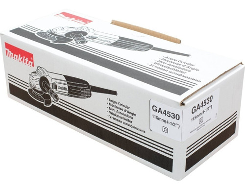 Esmeriladora angular Makita GA4530 color turquesa 720 W 120 V + accesorio