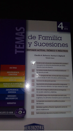 Temas De Familia Y Sucesiones Nº 4.  Año 2014. Con Cd