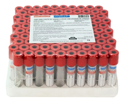 400 Tubos Sorologia Bioquímica Vermelha Ativador 4ml Cral