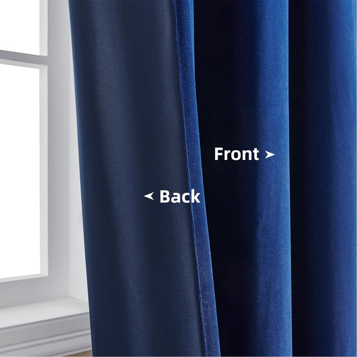 Cortinas Joydeco De Terciopelo Azul Real, 213 X 213 Cm, Opac
