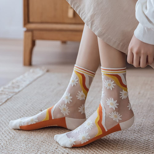 Calcetines Transparentes Para Mujer, Calcetines De Verano