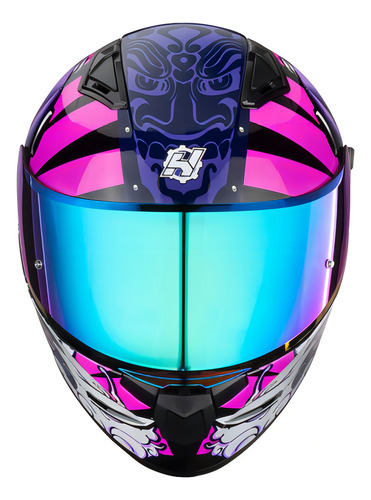 Hax Helmets. Casco Integral Dot Ece. Modelo Obsidian Samurai Color Fucsia Tamaño del casco XL-Extra Grande