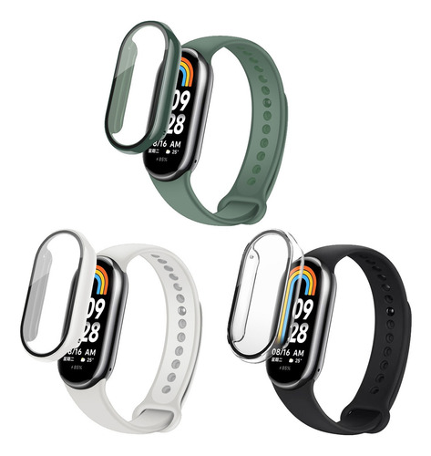 3 Correas Y Funda Mica Para Xiaomi Mi Band 8