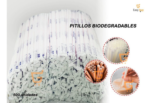 Pitillos Biodegradables X 500 Unidades Perfectos Para Todo. 