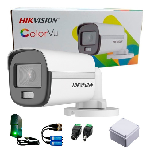 Cámara Bala Hikvision Turbo 2mp Color Vu 40 Mts + Accesorios