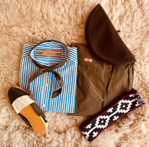 Conjunto Gaucho. Bombacha, Camisa, Boina,alpargatas,faja.