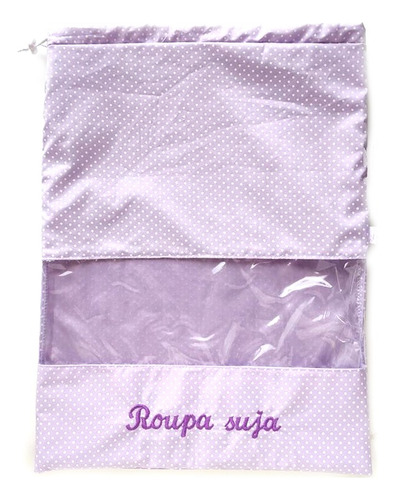 Saquinho De Tecido Plastificado Roupa Suja Infantil 32x41cm