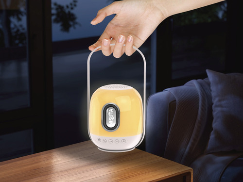 Parlante Portatil Bt Con Micrófono Y Lámpara Led Rgb Nisuta Blanco