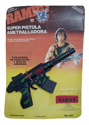 Rambo Super Pistola Ametralladora Vintage, Años 80