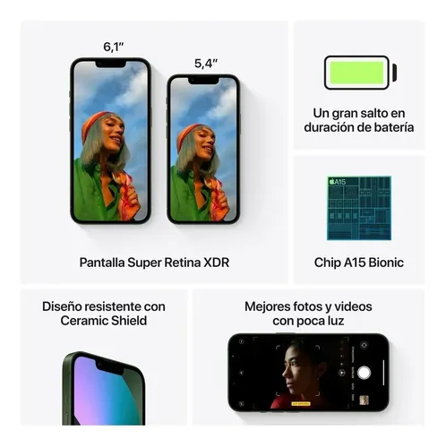 iPhone 13 mini 128 GB verde - Excelente (Reacondicionado) | Cuotas