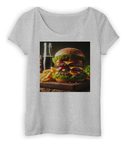 Remera Mujer Hamburguesa Decoracion Local Comidas