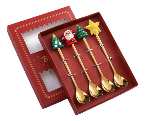Cucharas De Café Navideñas Juego De Cucharas De Café Navideñ
