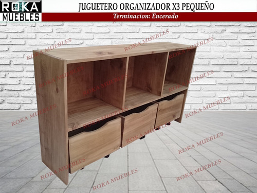 Imagen 3 de 5 de Juguetero Organizador Biblioteca Estante Cubox3 Peq Encerado