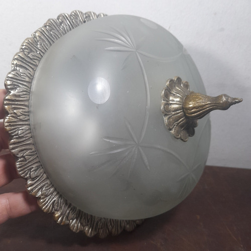 Imagem 2 de 5 de Plafon Luminaria Antiga Teto Alumínio Um Bocal, 22 Cm