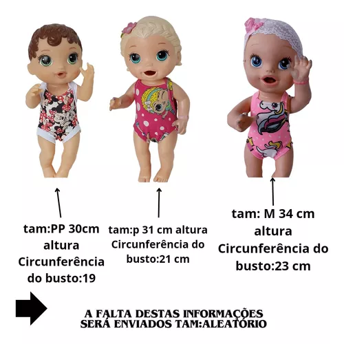 Roupas com sapatinho para boneca baby Alive de 28-35cm cores sortidas  vários modelos