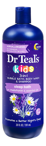 Dr Teal`s Kids - Bao De Burbujas 3 En 1, Gel Corporal Y Cham