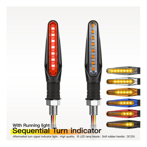 Intermitente Bicolor De 15 Led Con Luz De Conducción De Moto