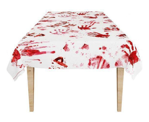 Toalha Mesa Decorativa Halloween Mãos Sangue 1,20mx1,80m