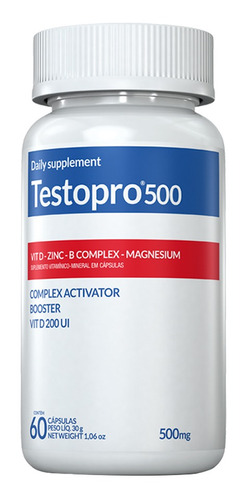 Suplemento De Testosterona Testopro 500 Inove - 60 Cápsulas 