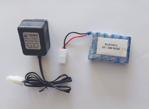 Imagem 2 de 2 de Bateria 6v 500mah + Carregador 6v (tamiya)