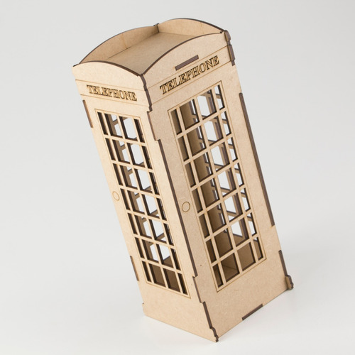 Cabine Telefonica Londres - Mdf Cru Mesa De Decoração Lindo