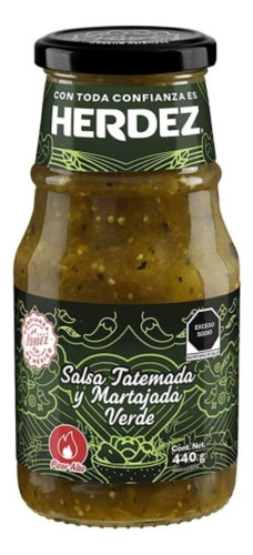 4 Pzas Salsa Tatemada Y Martajada Herdez Verde 440 G