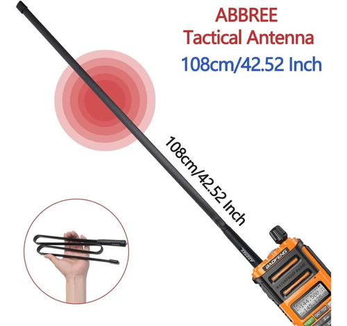 Antena Táctica Abbree De 42,5 Pulgadas (108cm) (baofeng) Sma