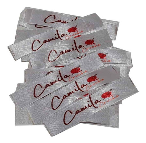 Etiquetas Fita Cetim Personalizada 1,5 X8cm Com 100 Unid.