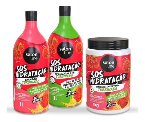 Kit Sos Hidratação Turbinada Shampoo Condicionador E Mascara