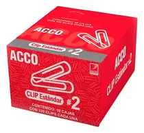 Comprar 10 Cajas De Clips Acco Estandar No.2 Inoxidable Con 100 C\u002Fu