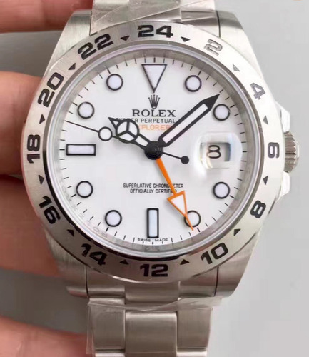 Reloj Explorer Blanco Two Automático Plateado Plateado Blanco (Usado)