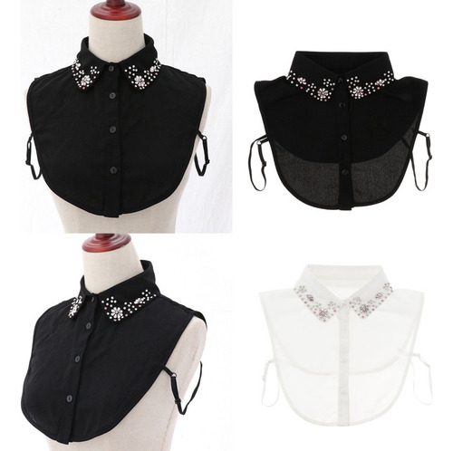 Cuello Falso De Algodón Y Pedrería Collar Gargantilla