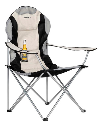 Silla Sillón Plegable Camping Playa Plegable Acolchado Bolso Negro