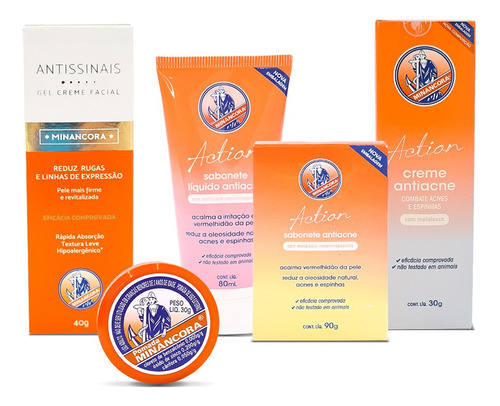 Kit Minancora Pomada Minancora, Antissinais E Linha Antiacne