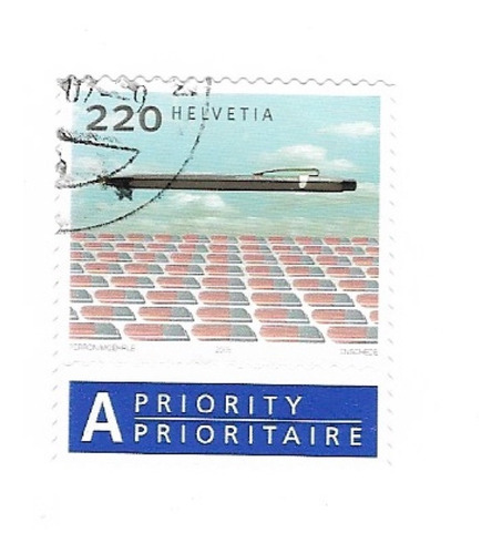 Lt1523. Estampilla De Suiza Con Banda  Prioritaria  2005