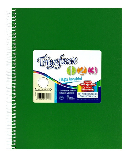 Cuaderno Triunfante 123 Espiral T/dura 60h 21 X27cm