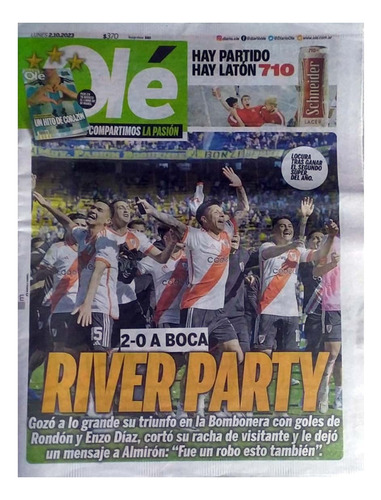 Diario Ole 02/10/23 River Party - Nuevo