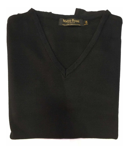 Suéter Negro Cuello V Hombre