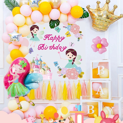 Decoración Banner Happy Birthday Hada Para Fiesta Infantil