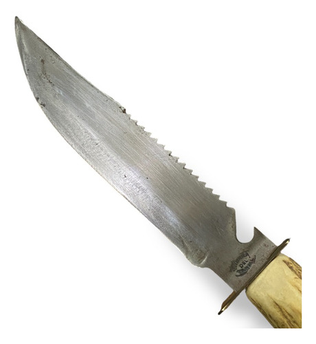 Cuchillo Bowie Con Hoja De Acero Al Carbono Crema (Usado)