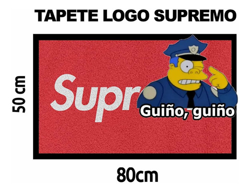 Tapete Logo Supremo De Rizo Tipo Spagueti De .80m X .50m