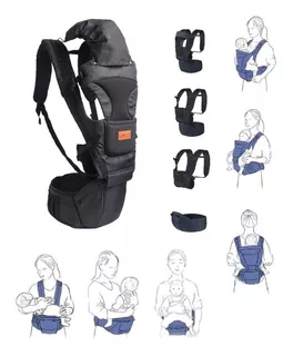 Mochila Porta Bebe 15kg Hipseat Faja Lumbar Asiento Capucha